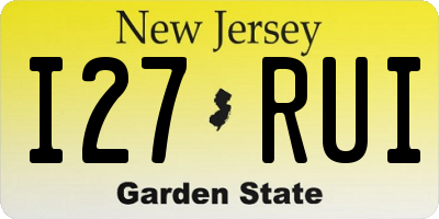 NJ license plate I27RUI
