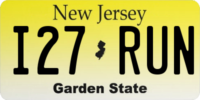 NJ license plate I27RUN