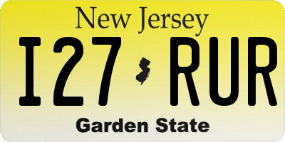 NJ license plate I27RUR