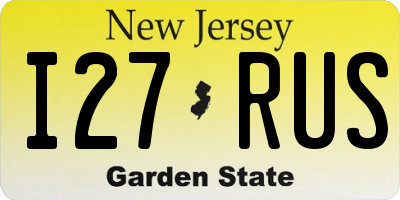 NJ license plate I27RUS