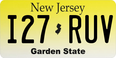 NJ license plate I27RUV