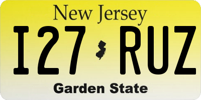 NJ license plate I27RUZ