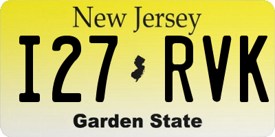 NJ license plate I27RVK