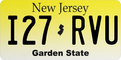 NJ license plate I27RVU