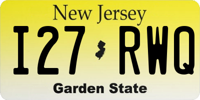 NJ license plate I27RWQ