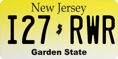 NJ license plate I27RWR