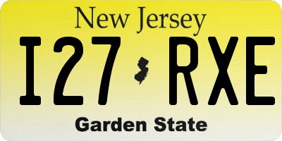NJ license plate I27RXE
