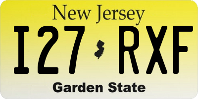 NJ license plate I27RXF