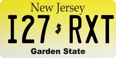 NJ license plate I27RXT