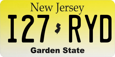 NJ license plate I27RYD
