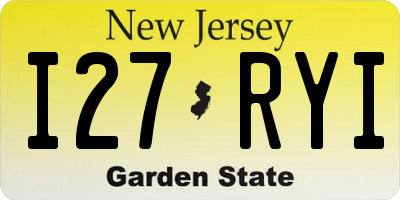 NJ license plate I27RYI