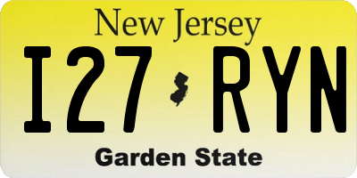 NJ license plate I27RYN
