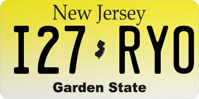 NJ license plate I27RYO