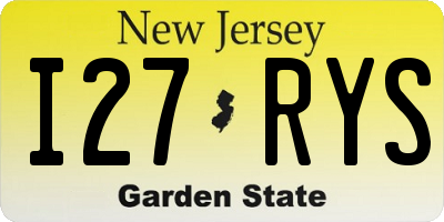 NJ license plate I27RYS