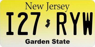 NJ license plate I27RYW