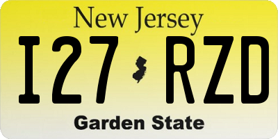 NJ license plate I27RZD