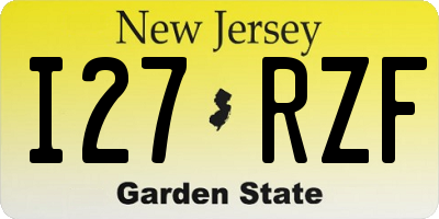 NJ license plate I27RZF