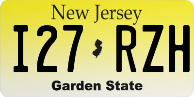 NJ license plate I27RZH