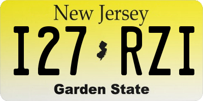 NJ license plate I27RZI
