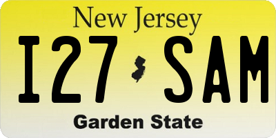 NJ license plate I27SAM