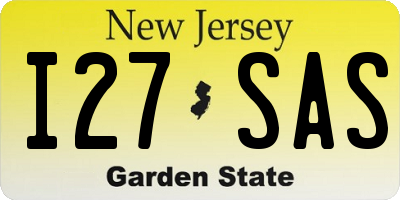 NJ license plate I27SAS