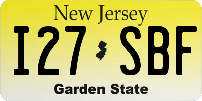 NJ license plate I27SBF