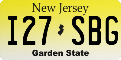 NJ license plate I27SBG