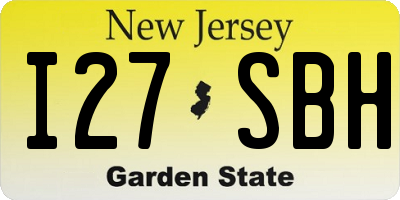 NJ license plate I27SBH