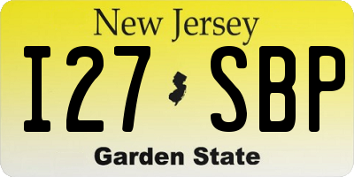 NJ license plate I27SBP