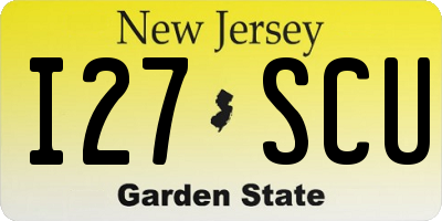 NJ license plate I27SCU