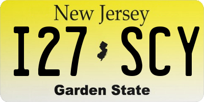 NJ license plate I27SCY