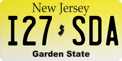 NJ license plate I27SDA