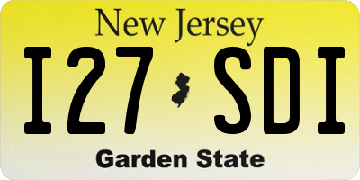 NJ license plate I27SDI