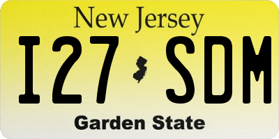 NJ license plate I27SDM