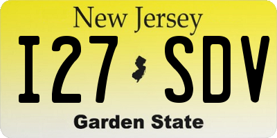 NJ license plate I27SDV