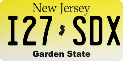 NJ license plate I27SDX