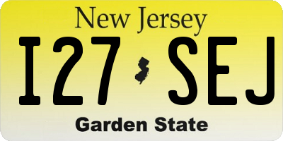 NJ license plate I27SEJ