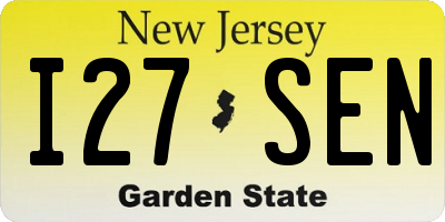 NJ license plate I27SEN
