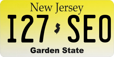 NJ license plate I27SEO