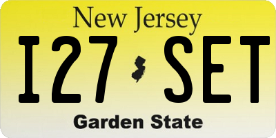 NJ license plate I27SET