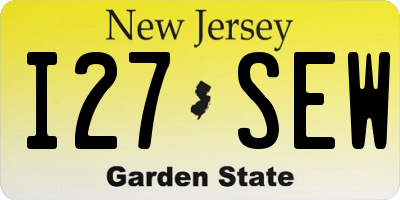 NJ license plate I27SEW