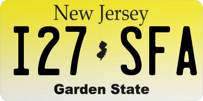 NJ license plate I27SFA