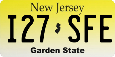 NJ license plate I27SFE