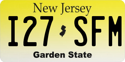 NJ license plate I27SFM