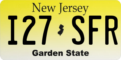 NJ license plate I27SFR