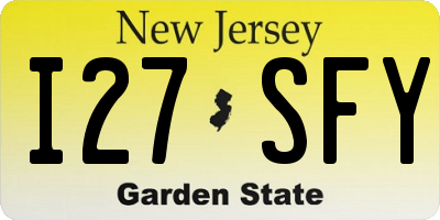 NJ license plate I27SFY