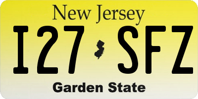 NJ license plate I27SFZ