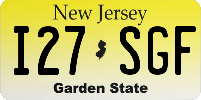 NJ license plate I27SGF
