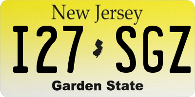 NJ license plate I27SGZ