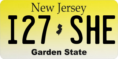 NJ license plate I27SHE